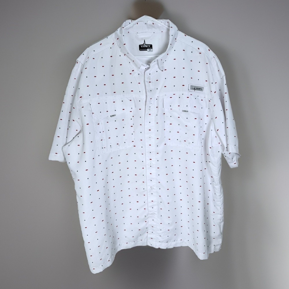 HABIT Fishing Sun Shirt Men's Sz 2XL Pro Performance Lightweight Short Sleeve